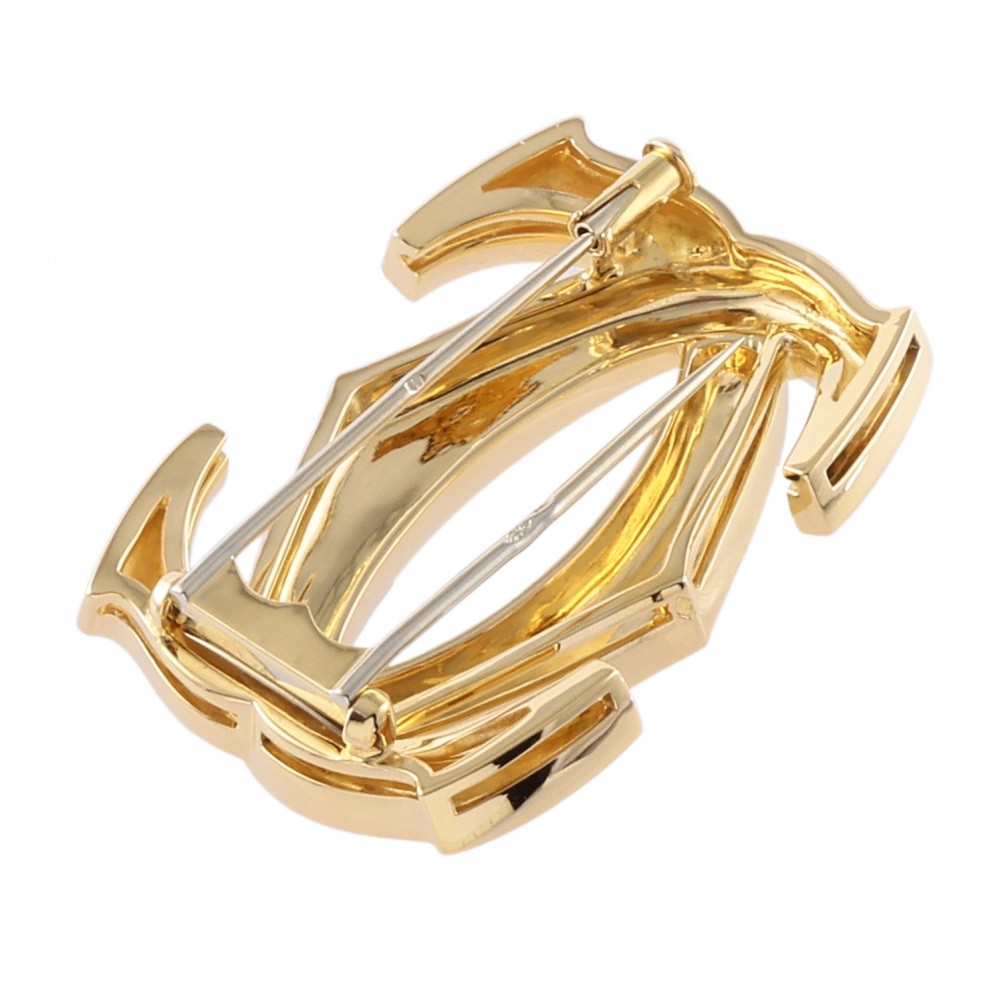 カルティエ ブローチ ペネロープ ロゴ 2C C2 ゴールドカラー 楽天市場】カルティエ Cartier ブローチ ペネロープ ロゴ 2C C2 K18YG