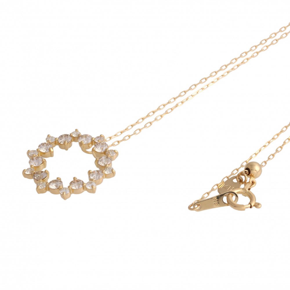 ホワイトゴールドダイヤモンドネックレス K18イエローゴールド ダイヤモンド ネックレス J343269 | ユキザキ