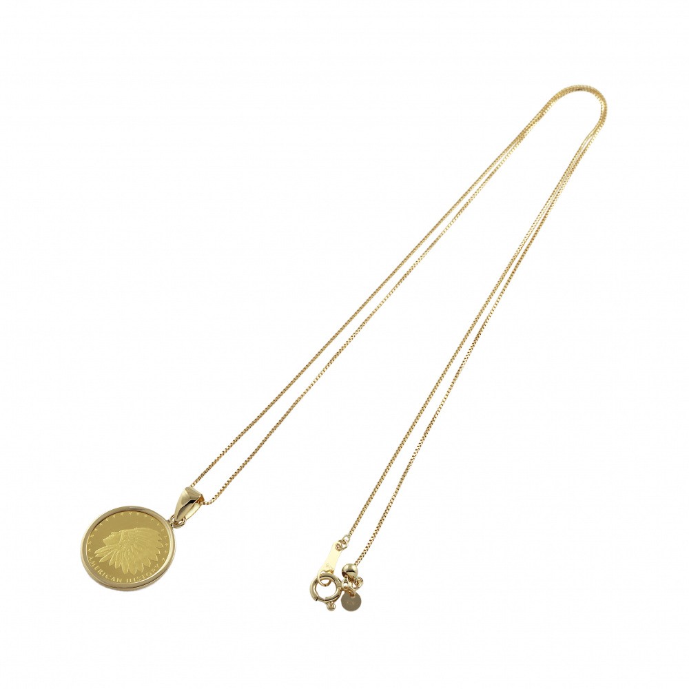 K18 Yellow Gold K24 Yellow Gold Coin Necklace J345375 | Yukizaki Select  Jewelry