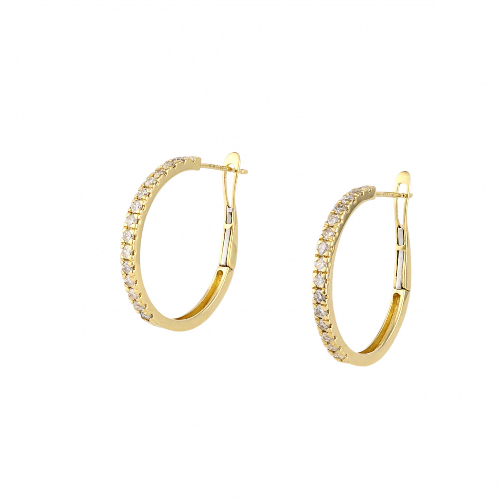 ゴールド ロゴ ピアス K18イエローゴールド ダイヤモンド ピアス J348994 | ユキザキセレクト