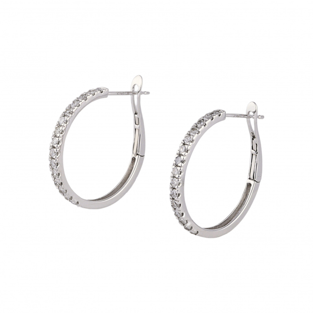 K18ホワイトゴールド ダイヤモンド ピアス J348996 | ユキザキセレクト