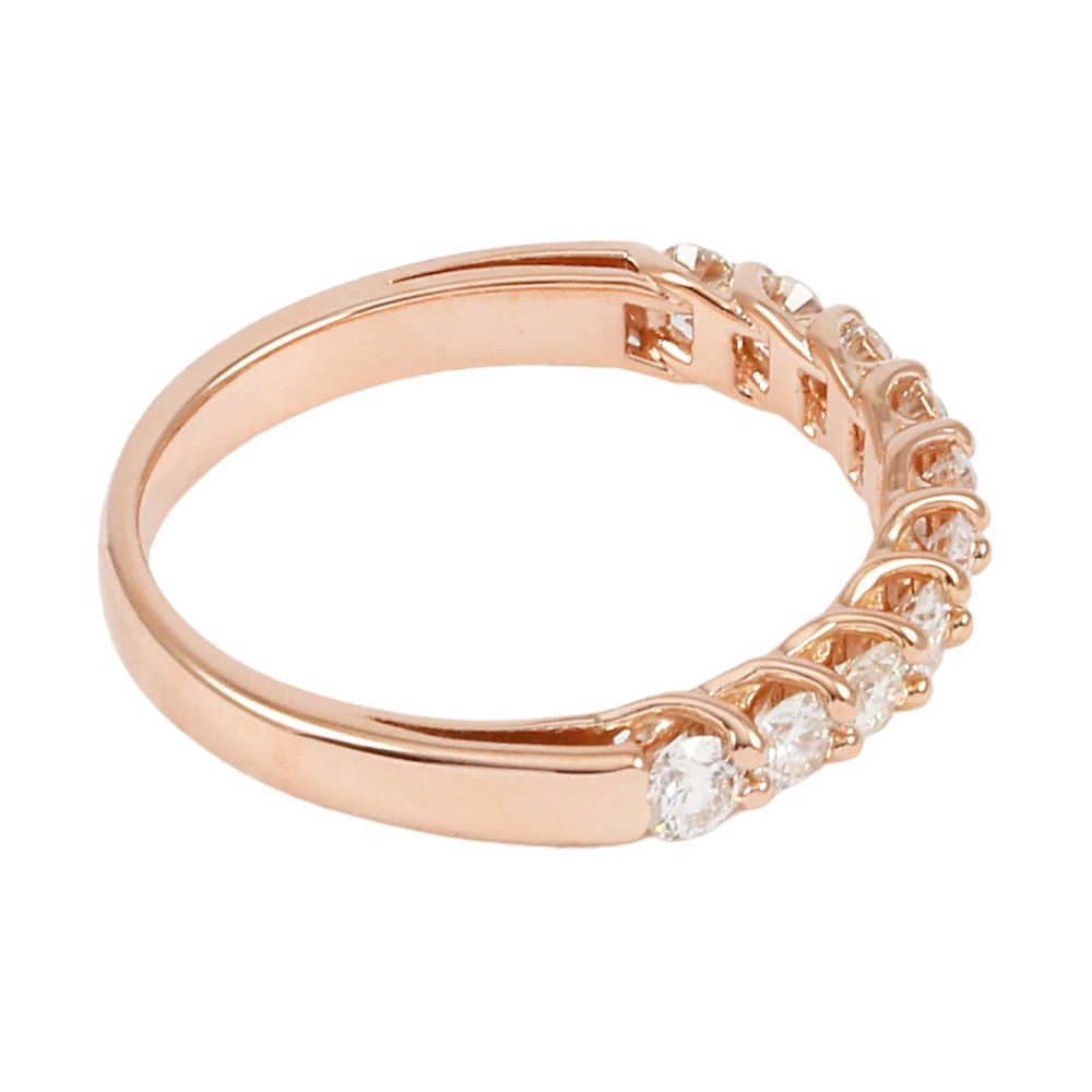 K18ピンクゴールド ダイヤモンドリング ハーフエタニティ16号 K18ピンクゴールド ダイヤモンド ハーフエタニティ リング J351666
