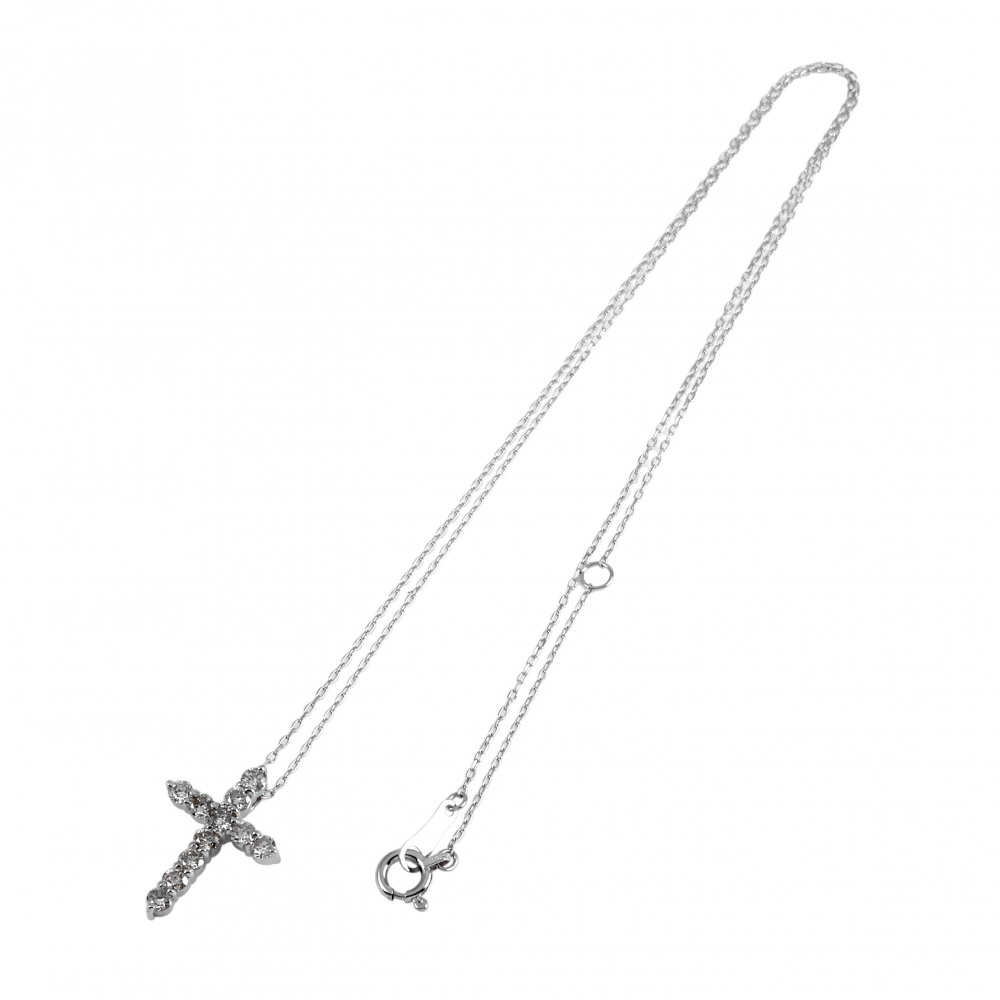 プラチナ900 プラチナ850 ダイヤモンド クロス ネックレス J355654