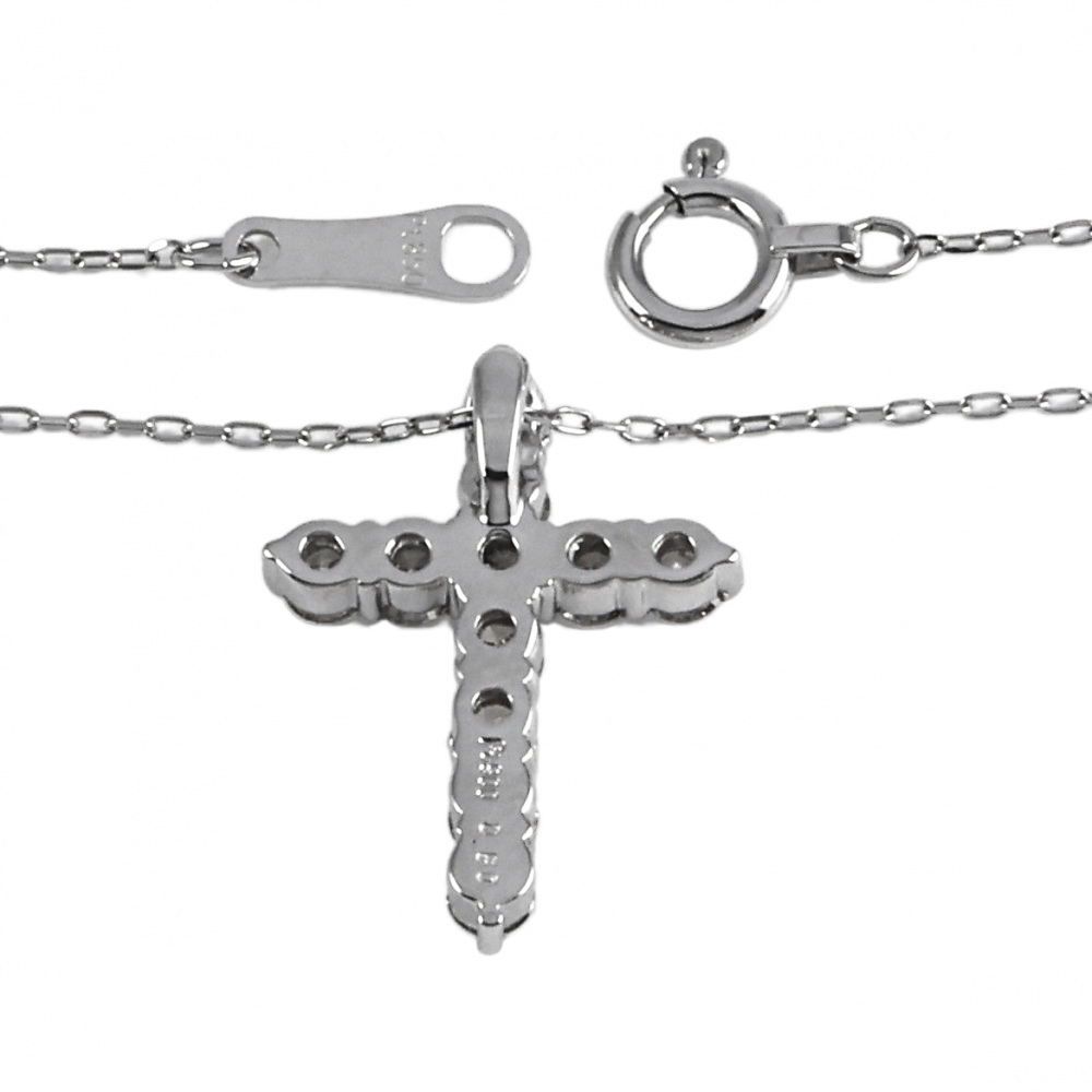 プラチナ900 プラチナ850 ダイヤモンド クロス ネックレス J355660