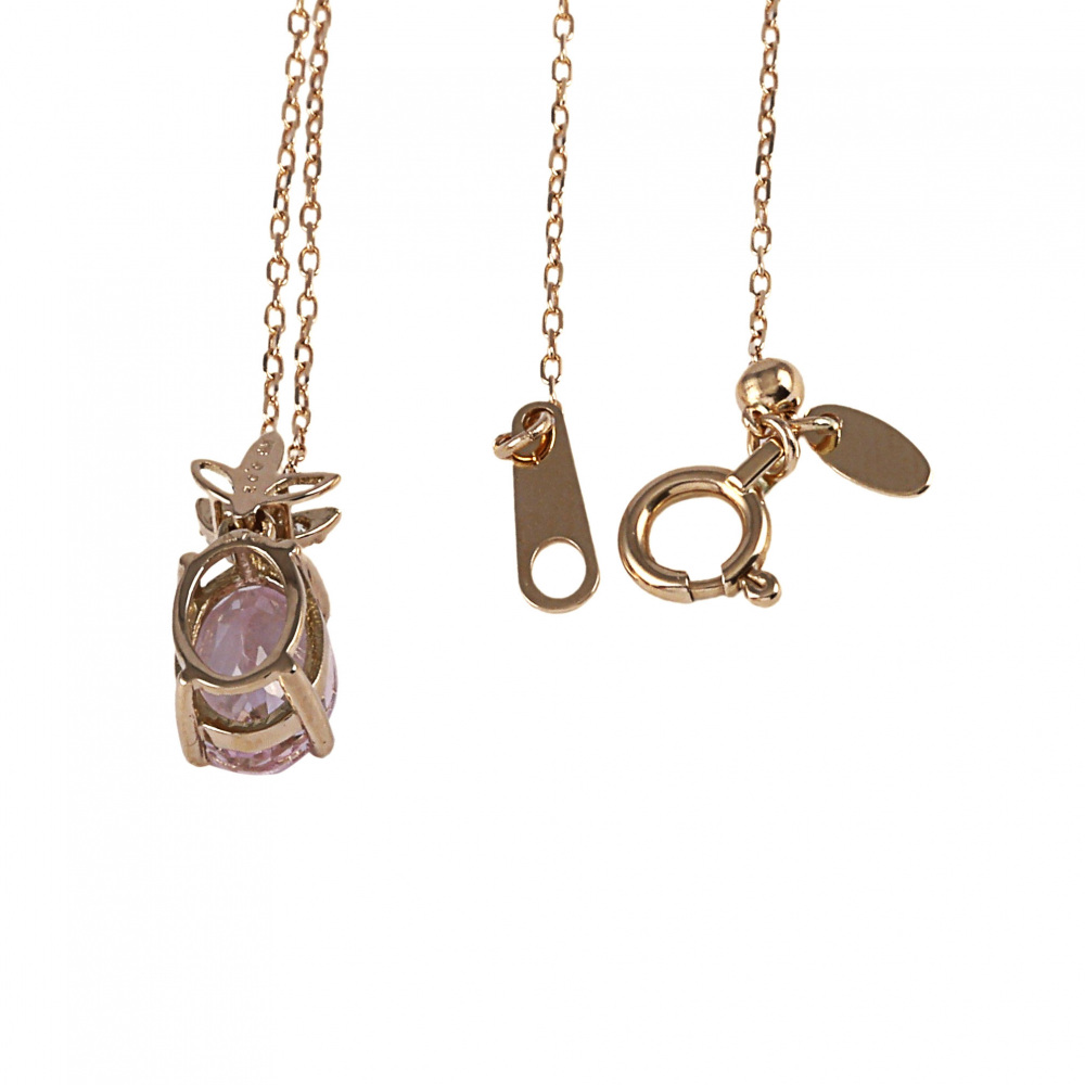 K18ピンクゴールド モルガナイト ダイヤモンド ネックレス J356042