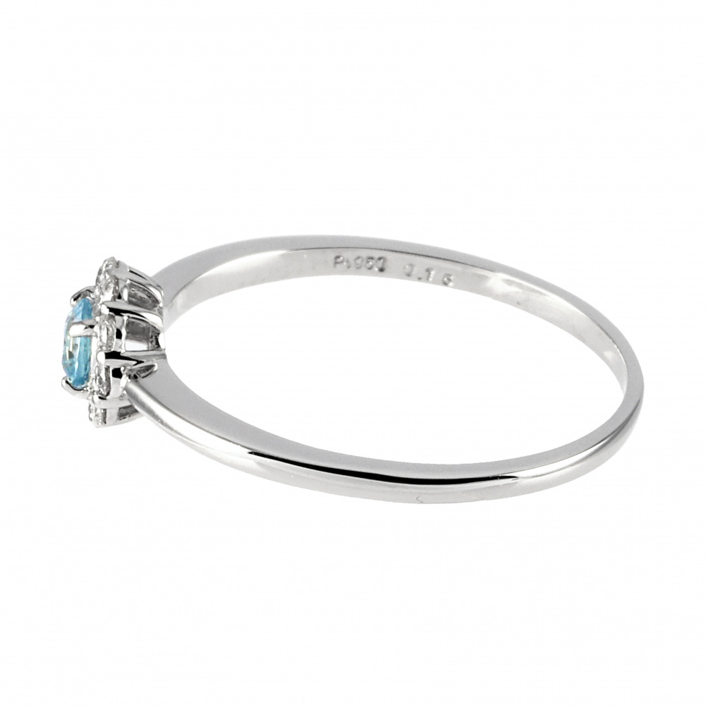 プラチナ950 ブルージルコン ダイヤモンド リング J356294 | ユキザキ