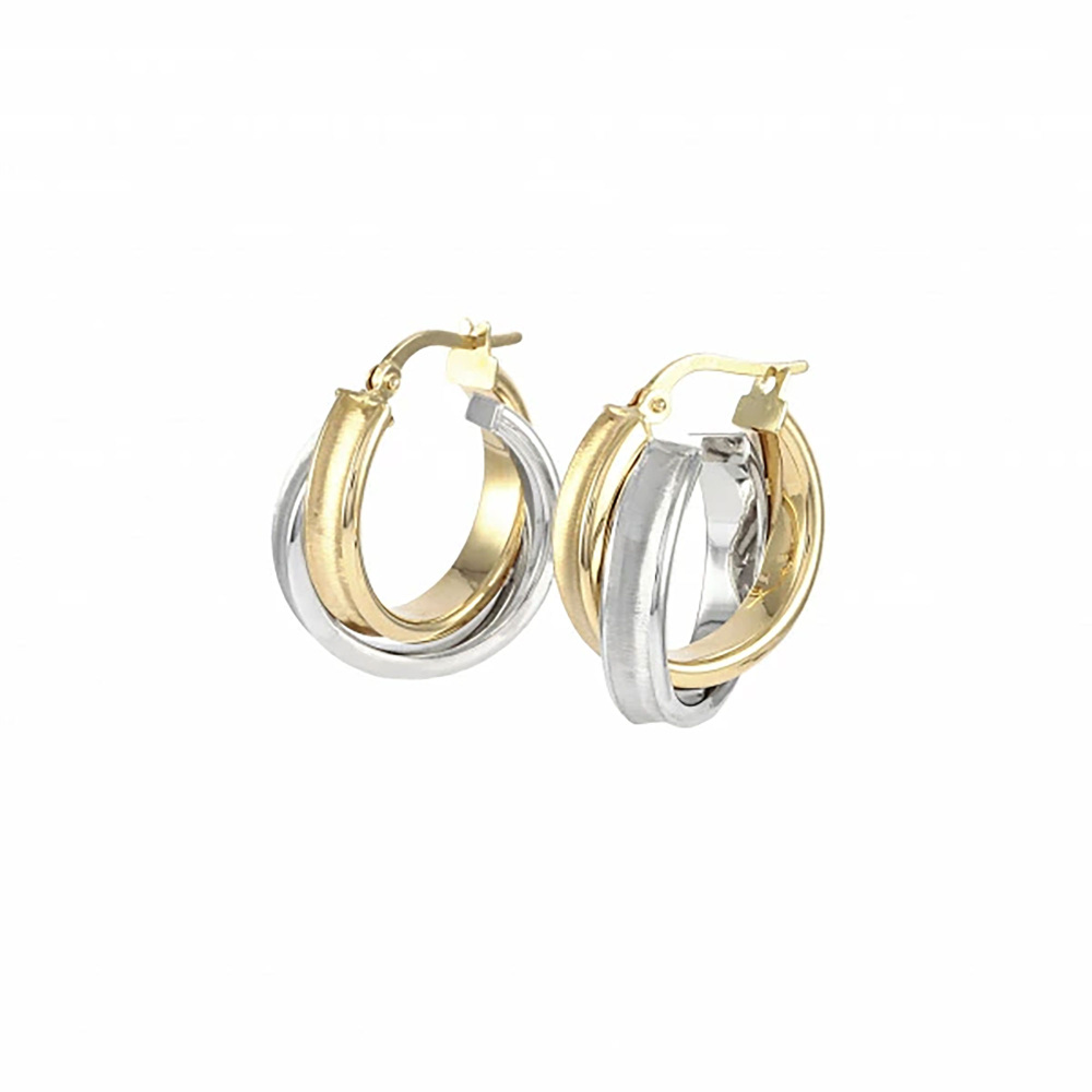 K18イエローゴールド K18ホワイトゴールド ジガネ ピアス J357041