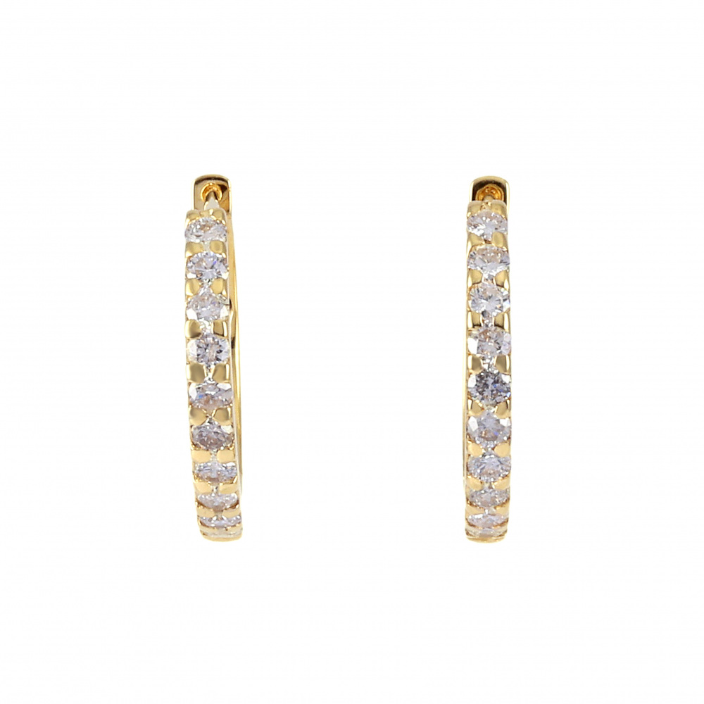 最高級　イエローゴールド　BIG Uチェーン　ハイクオリティピアス ゴールド]チェーンボールピアス