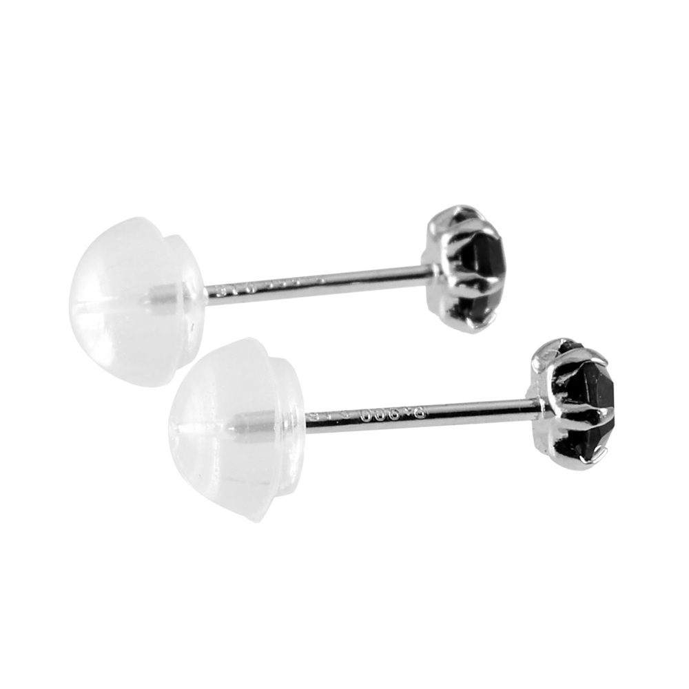 【美品】ブラックダイヤモンドピアス Sサイズ プラチナ900 Petite Modern”ブラックダイヤモンドピアス（Sサイズ/0.1CT）/プラチナ