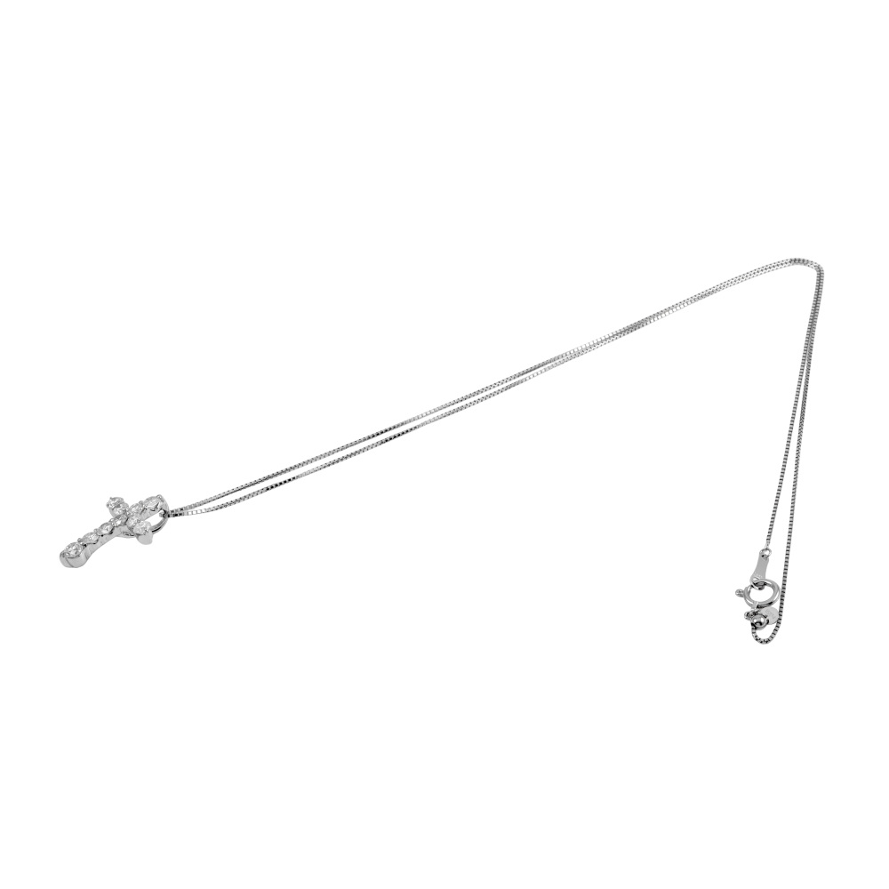 プラチナ850 プラチナ900 ダイヤモンド クロス ネックレス J363536