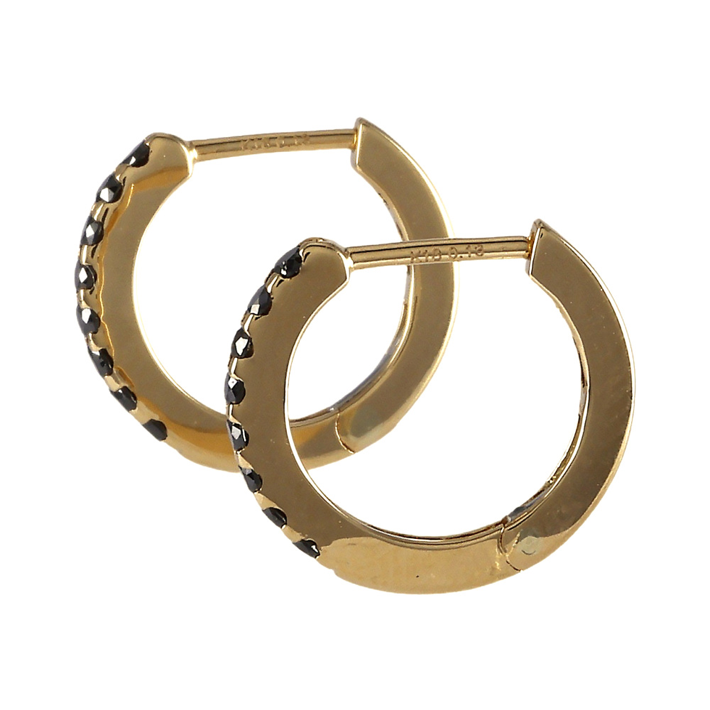 K18イエローゴールド ブラックダイヤ ピアス J364264 | ユキザキ