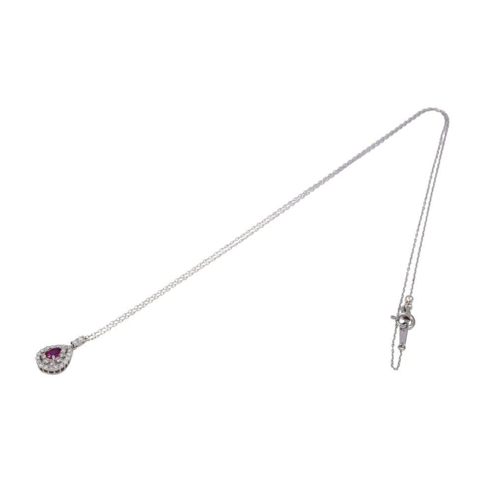 Ptルビー ダイヤモンドネックレス プラチナ ダイヤ プラチナ850 プラチナ950 ルビー ダイヤモンド ネックレス J364767