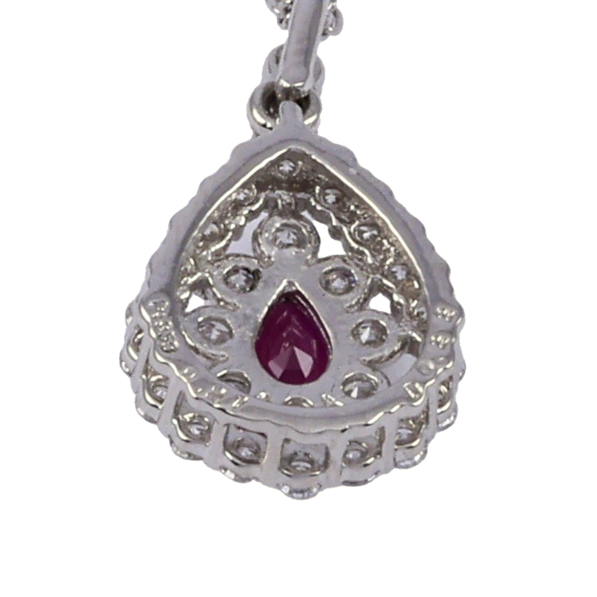 プラチナ850 プラチナ950 ルビー ダイヤモンド ネックレス J364767