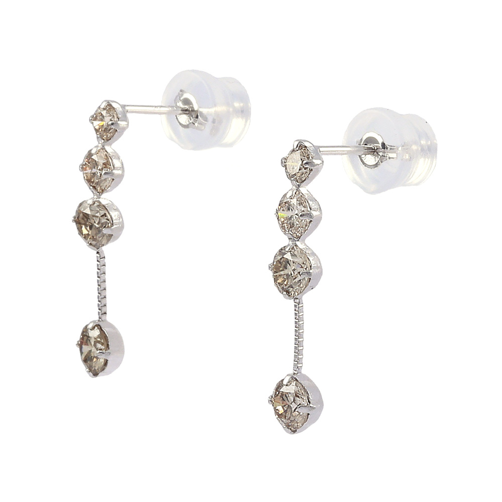プラチナ900 ダイヤモンド ピアス J364785 | ユキザキセレクトジュエリー
