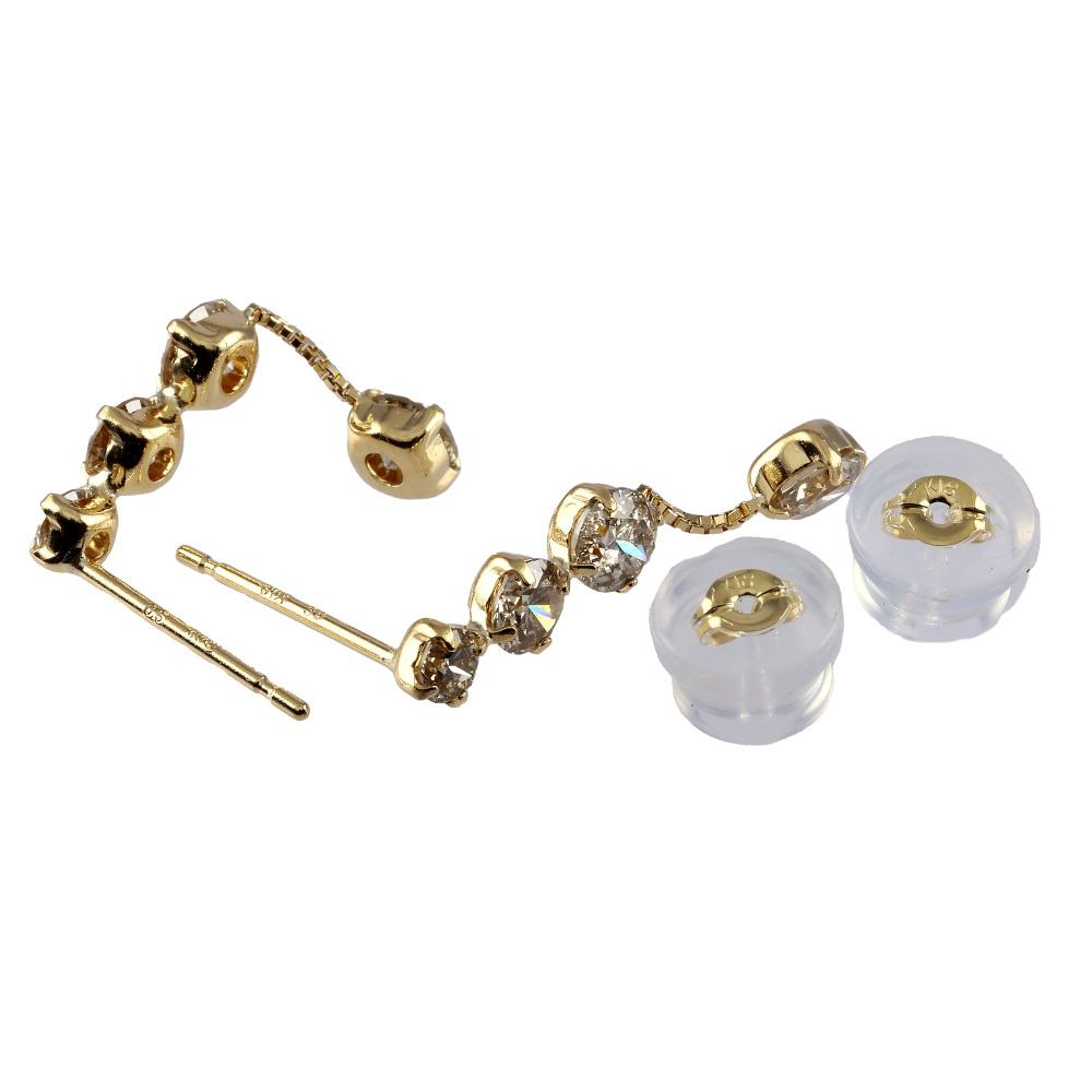 K18イエローゴールド ダイヤモンド ピアス J364801 | ユキザキセレクト