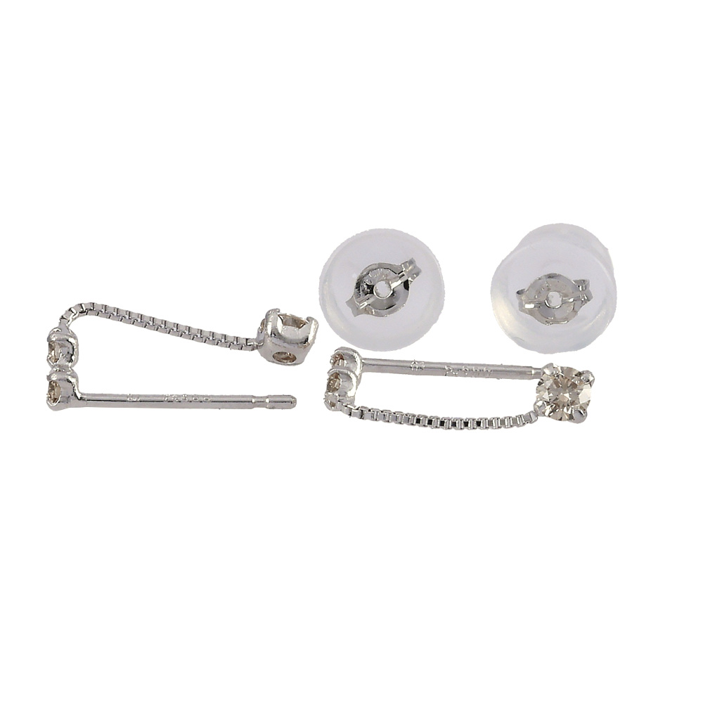 プラチナPt850 ダイヤモンドピアス ピアス PT850 プラチナ K18YGPG ダイヤ 0.09 ×2 総重量約3.1g