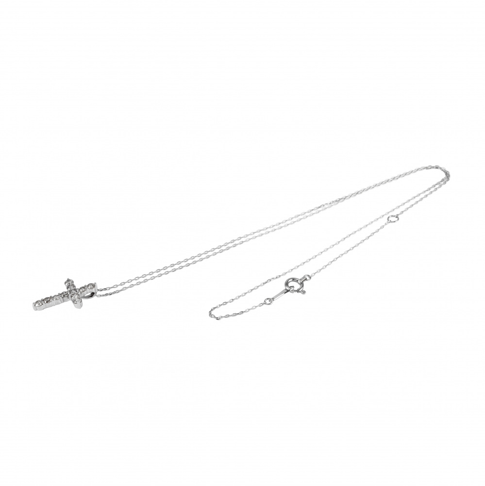 プラチナネックレス プラチナ900 プラチナ850 ダイヤモンド クロス ネックレス J365036