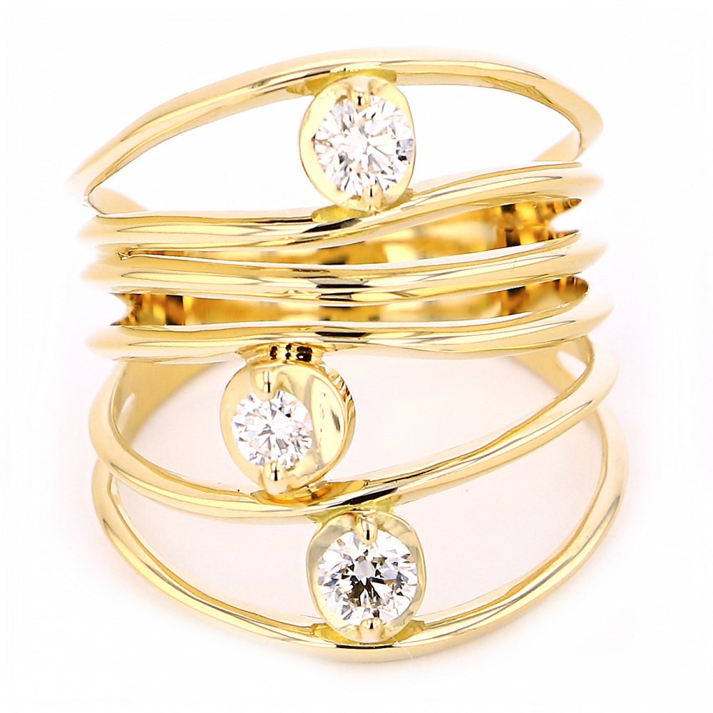 K18イエローゴールド ダイヤモンド リング 7号 K18イエローゴールド ダイヤモンド リング J368507 | ユキザキセレクト