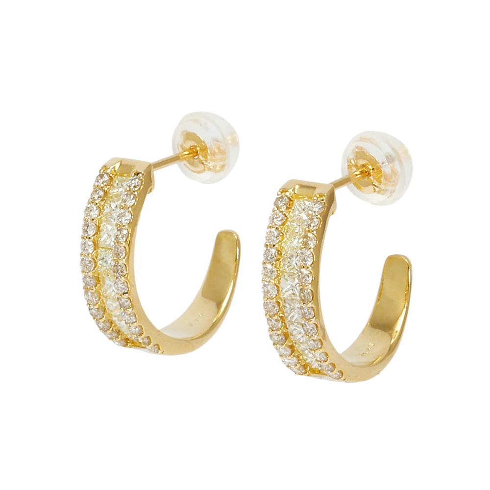 K18イエローゴールド ダイヤモンド ピアス J368843 | ユキザキセレクト