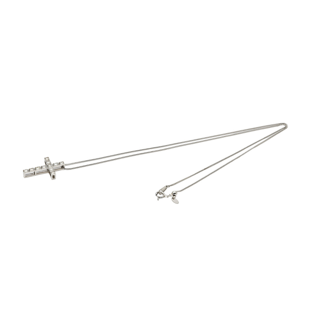 プラチナ900 プラチナ850 ダイヤモンド クロス ネックレス J369420