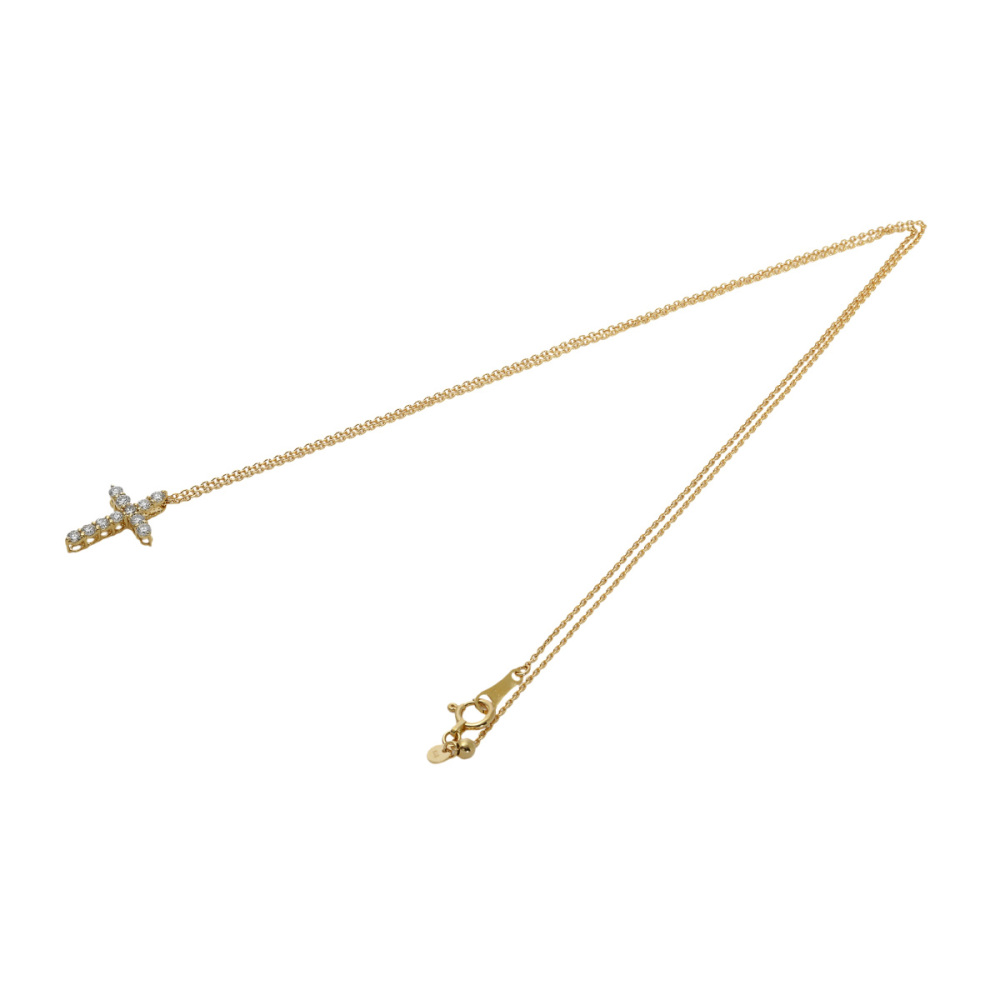 K18ダイヤモンドクロス K18イエローゴールド ダイヤモンド クロス ネックレス J369437 | ユキ