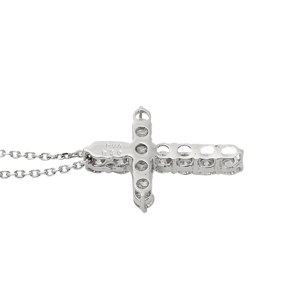 プラチナ900/850+0.30ct天然ダイヤモンドクロスネックレス プラチナ950 プラチナ850 ダイヤモンド クロス ネックレス J369491