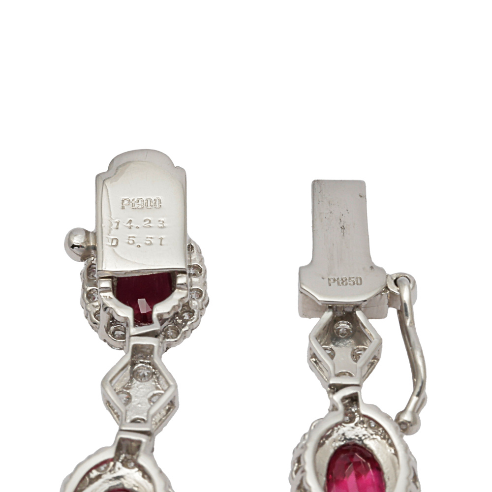 プラチナ850 プラチナ900 ルビー ダイヤモンド ネックレス