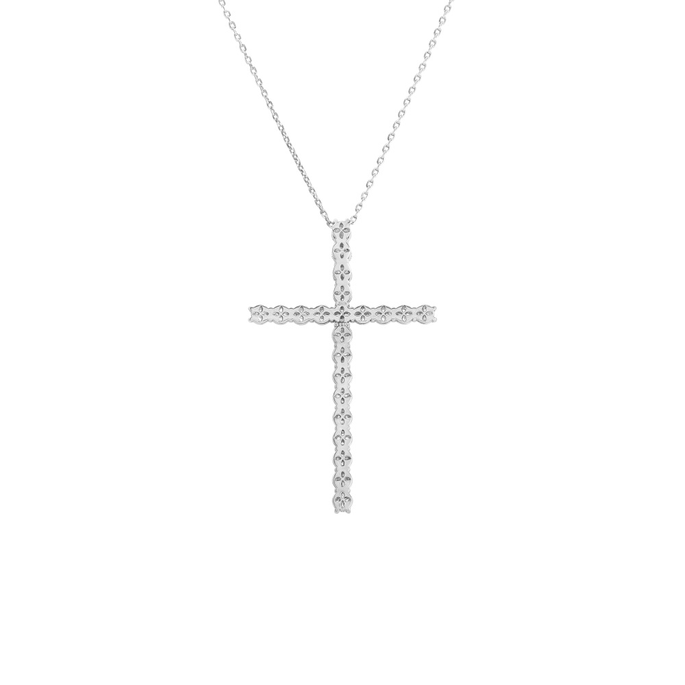 プラチナ900 プラチナ850 ダイヤモンド クロス ネックレス J373377