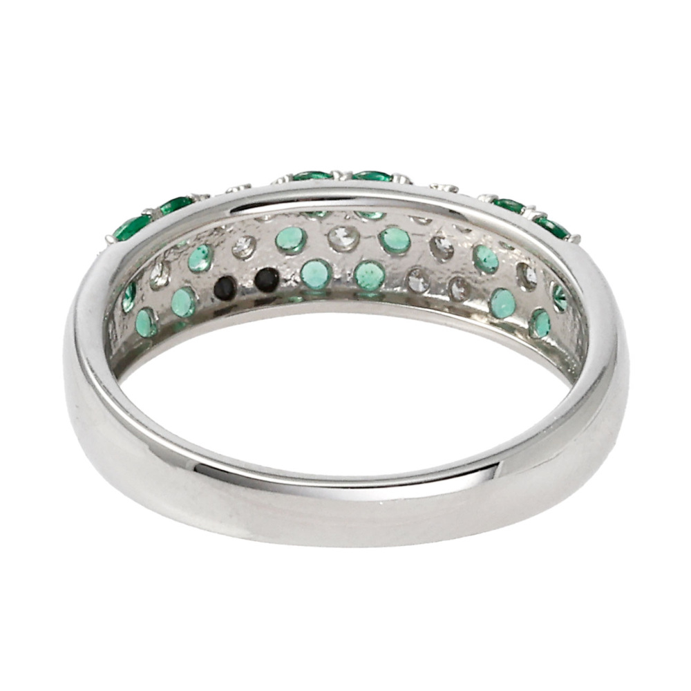 プラチナ900 エメラルド ダイヤモンド リング J373911 | ユキザキ