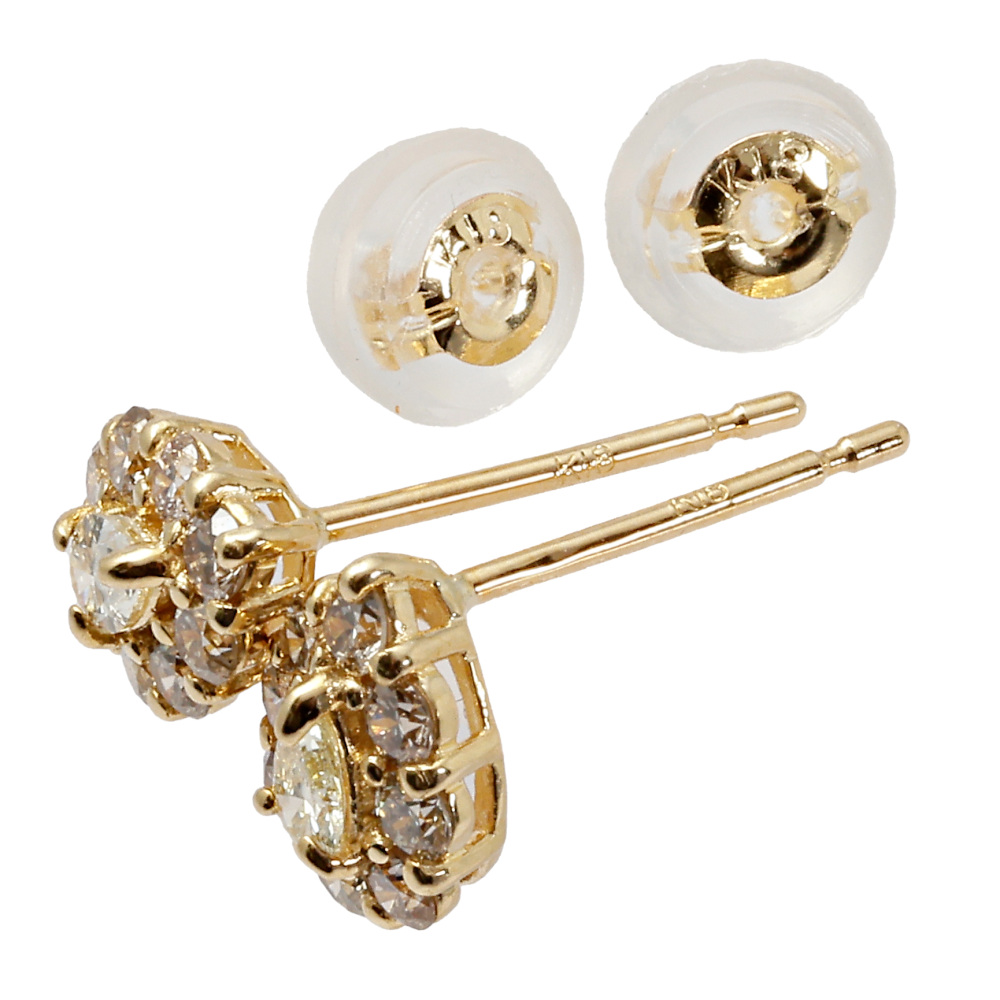 K18イエローゴールド ダイヤモンド ピアス J373993 | ユキザキセレクト