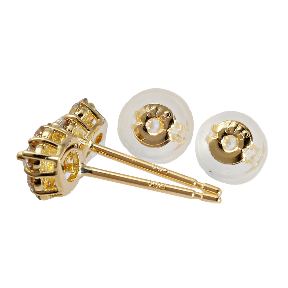 K18イエローゴールド ダイヤモンド ピアス J374005 | ユキザキセレクト