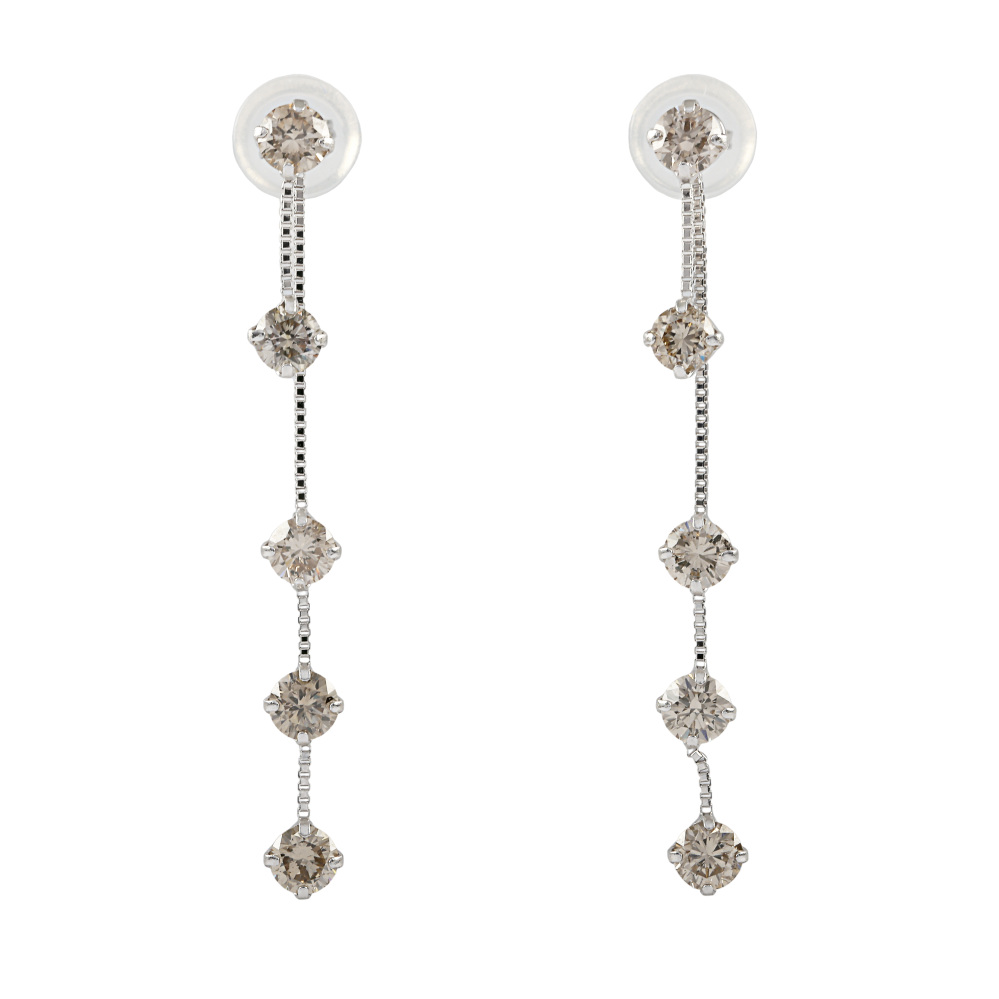 プラチナ900 ダイヤモンド ピアス J374108 | ユキザキセレクトジュエリー