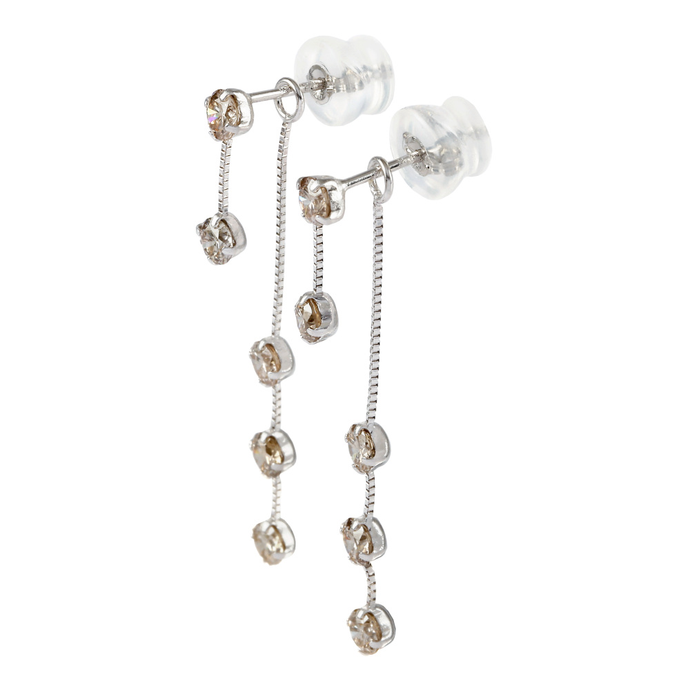 プラチナ900 ダイヤモンド ピアス J374108 | ユキザキセレクトジュエリー