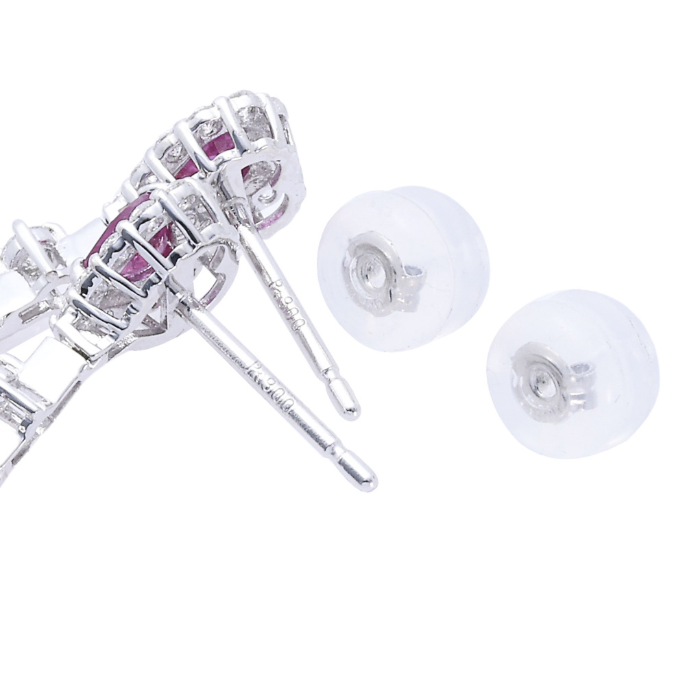 プラチナ900 ルビー ダイヤモンド ピアス J376320 | ユキザキセレクト