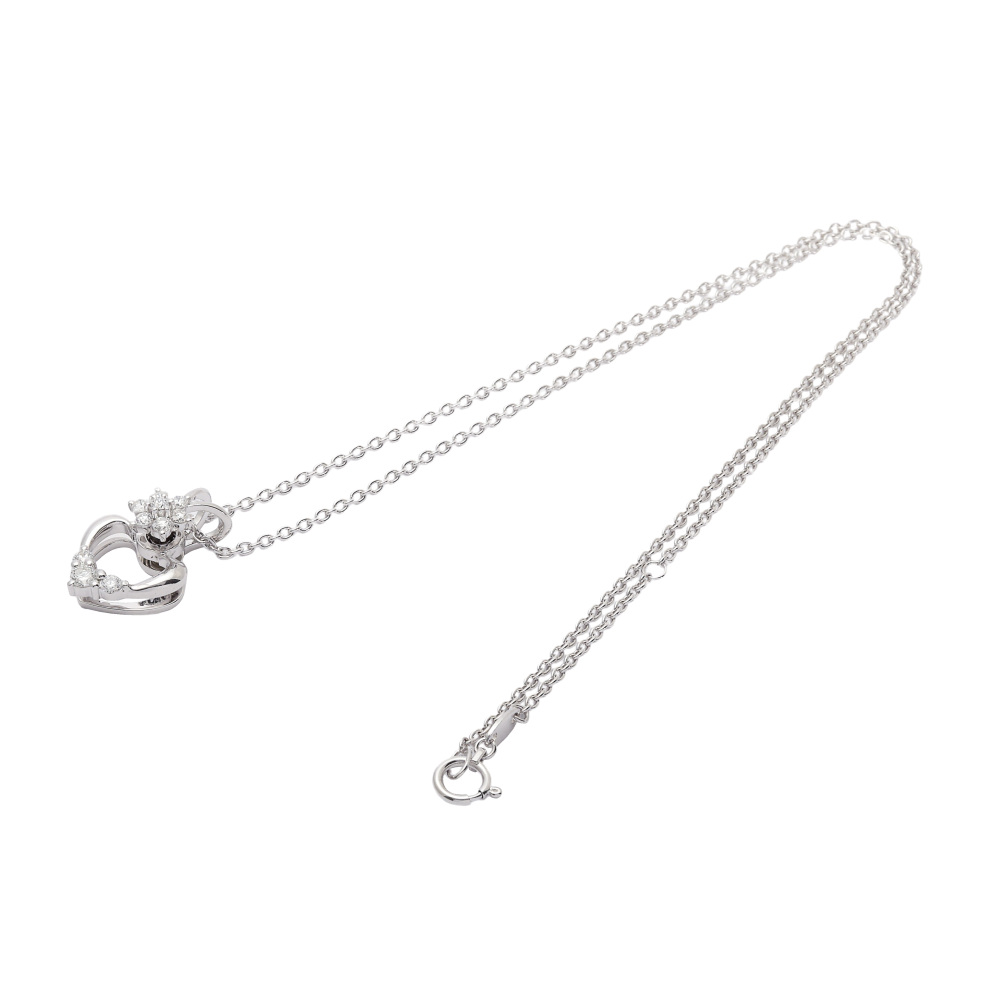 K18ホワイトゴールド ダイヤモンド ネックレス J376435 | ユキザキ