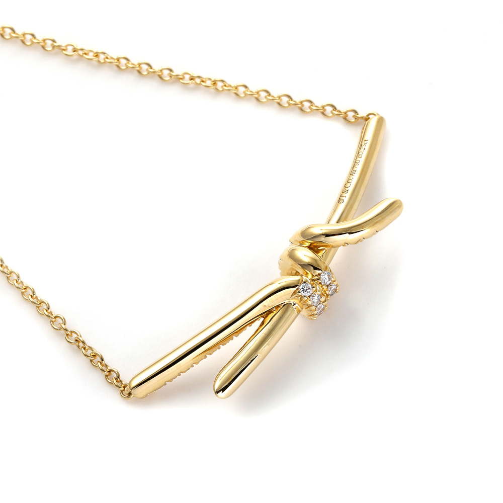 専用 新品未使用美品　ティファニー　ノット　ネックレス　イエローゴールド　正規品 Tiffany & Co. - （新品仕上げ済）ティファニー TIFFANY ノット