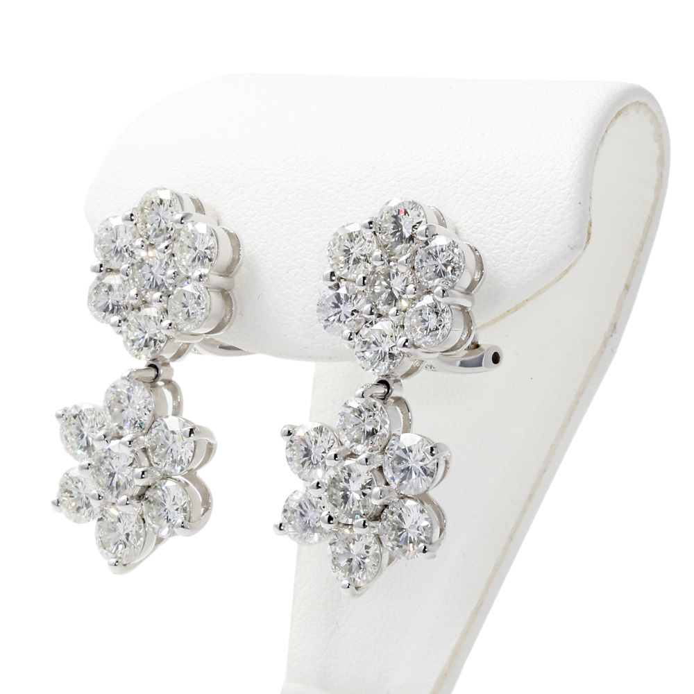 K14 ホワイトゴールドダイヤモンドピアス K14 14金 WG ホワイト