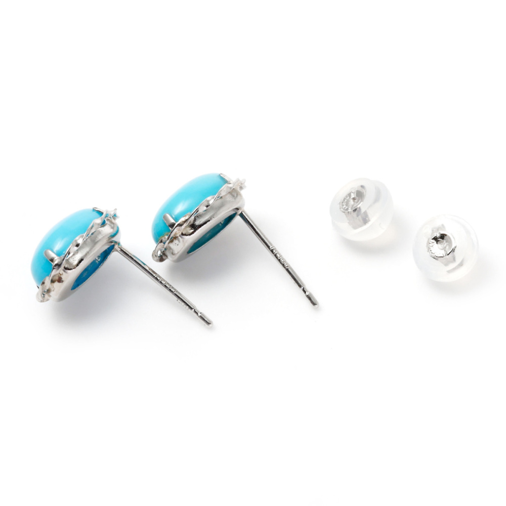 プラチナ900 トルコ石 ピアス J382701 | ユキザキセレクトジュエリー