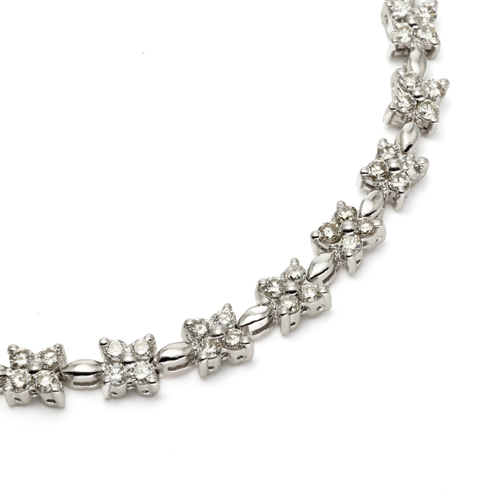 K18 ダイヤモンドブレスレット K18ホワイトゴールド ダイヤモンド ブレスレット J384033 | ユキザキ