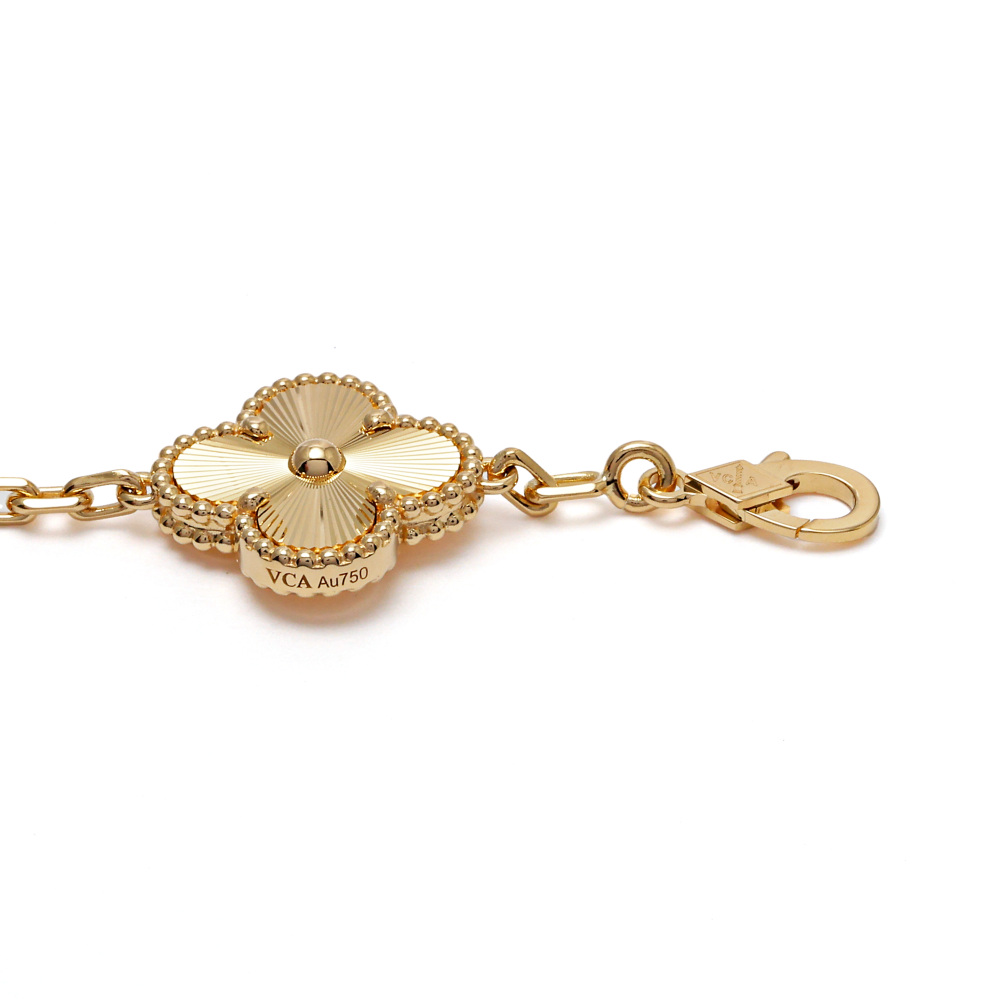 VCA ヴィンテージアルハンブラ WG 美品 VCAヴィンテージアルハンブラ ペンダント クローバーホワイト18K (Van