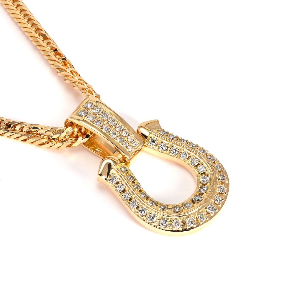 ゆきざき K18 ネックレス ホースシュー 馬蹄 18金 ネックレス レディース 馬蹄 K18 ダイヤモンド ホース