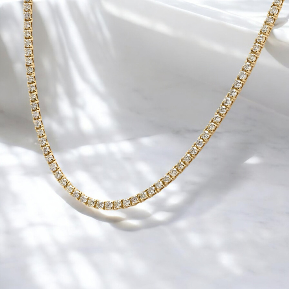 K18イエローゴールド ダイヤモンド テニス ネックレス J385828 | ユキ