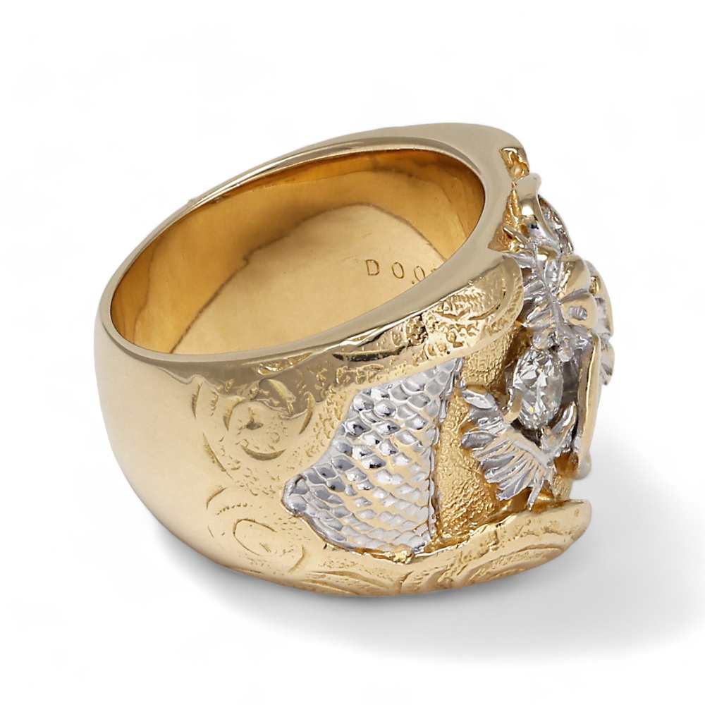 K18ダイヤリング K18イエローゴールド ダイヤモンド ブラックダイヤ リング J387053