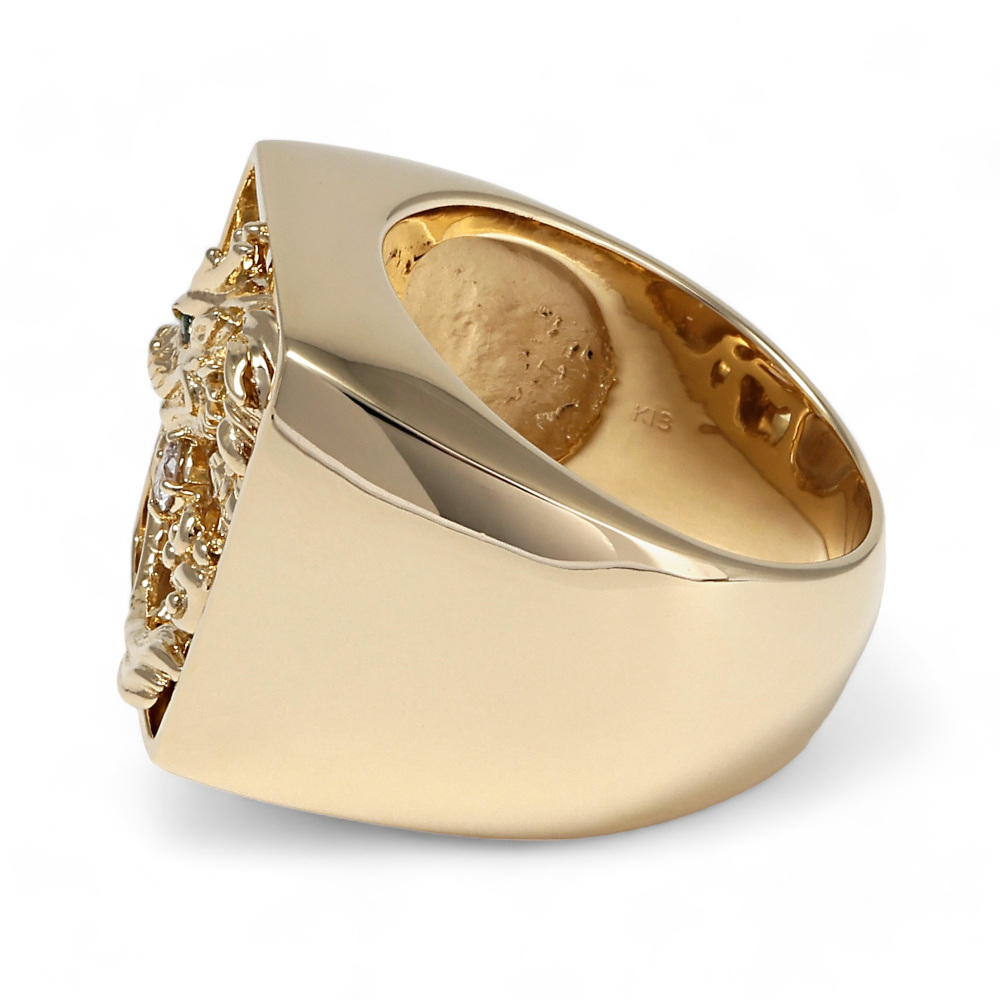 K18イエローゴールド ダイヤモンド ガーネット リング J387055 | ユキ