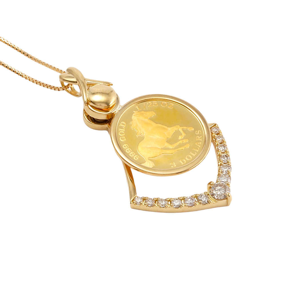 K24イエローゴールド K18イエローゴールド ダイヤモンド コイン