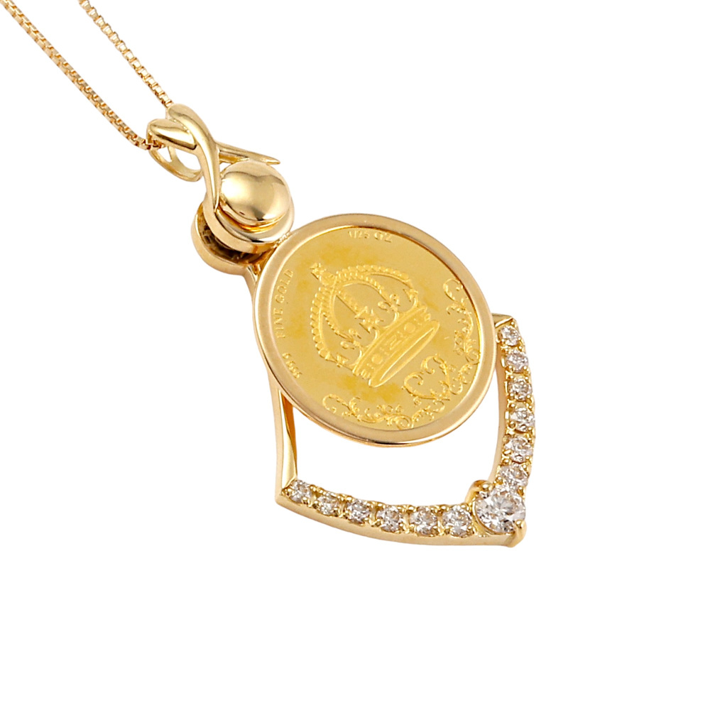 K24イエローゴールド K18イエローゴールド ダイヤモンド コイン