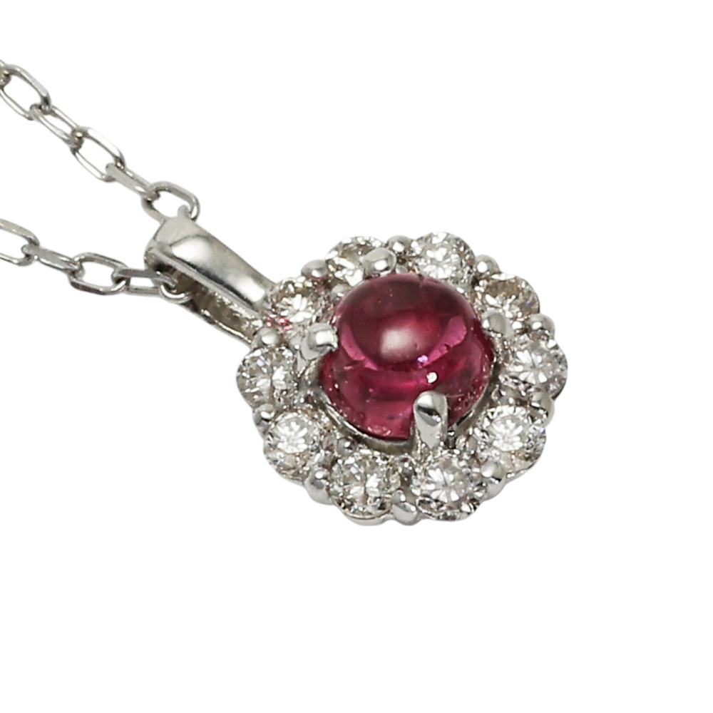 プラチナ950 プラチナ850 ピンクトルマリン ダイヤモンド ネックレス