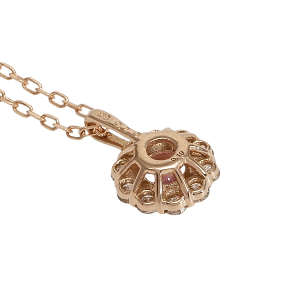 K18ピンクゴールド パパラチヤサファイア ダイヤモンド ネックレス