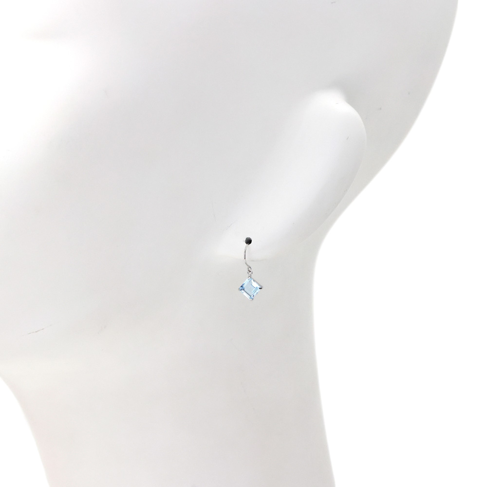 K18ホワイトゴールド ブルートパーズ ピアス J389543 | ユキザキ