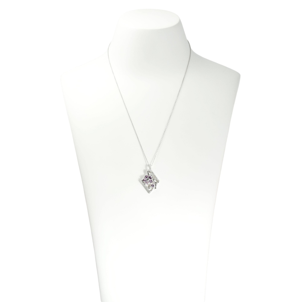 サファイア1.48ct ダイヤ0.25ctプラチナ850ネックレス6.38g プラチナ950 プラチナ850 ピンクサファイア ダイヤモンド ネックレス
